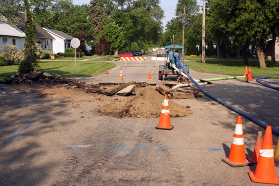 A manhole cave-in in Clark started the process of an overhaul of the sewer piping system. Clark County Courier photo.
