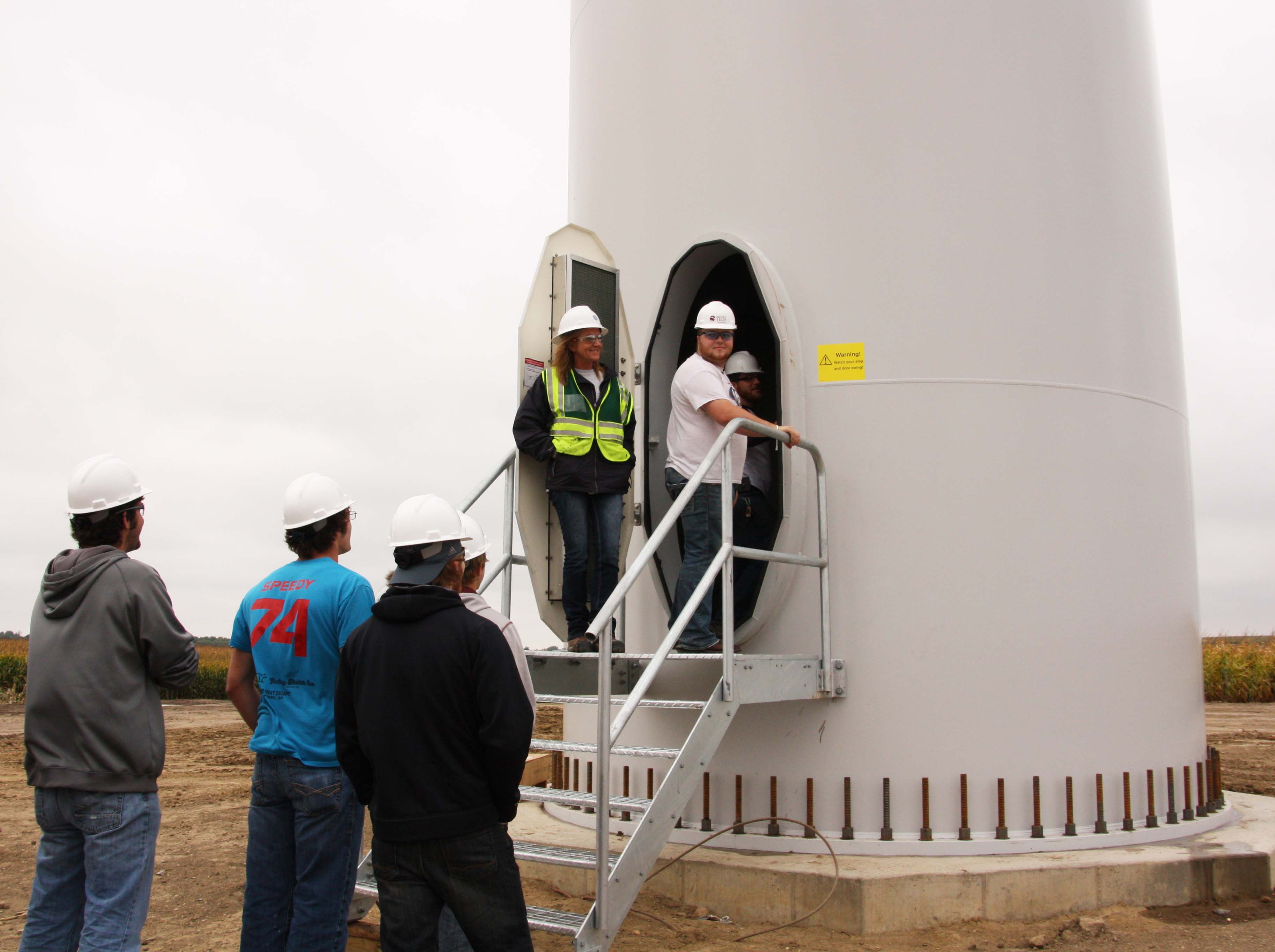 Last year, students from the class visited the Clark Wind Farm as its 11 turbines were built.  Photo by Bill Krikac/Clark County Courier