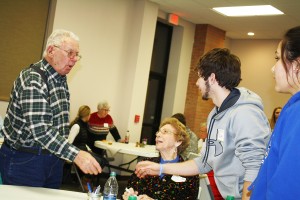 The importance of handshakes was emphasized at the event. Photo by Wendy Royston