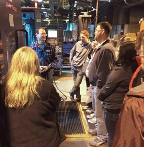 Webster teachers tour workplaces in the town to learn about available jobs so they can better advise their students about local career options. Photo courtesy Webster Area Development Corporation
