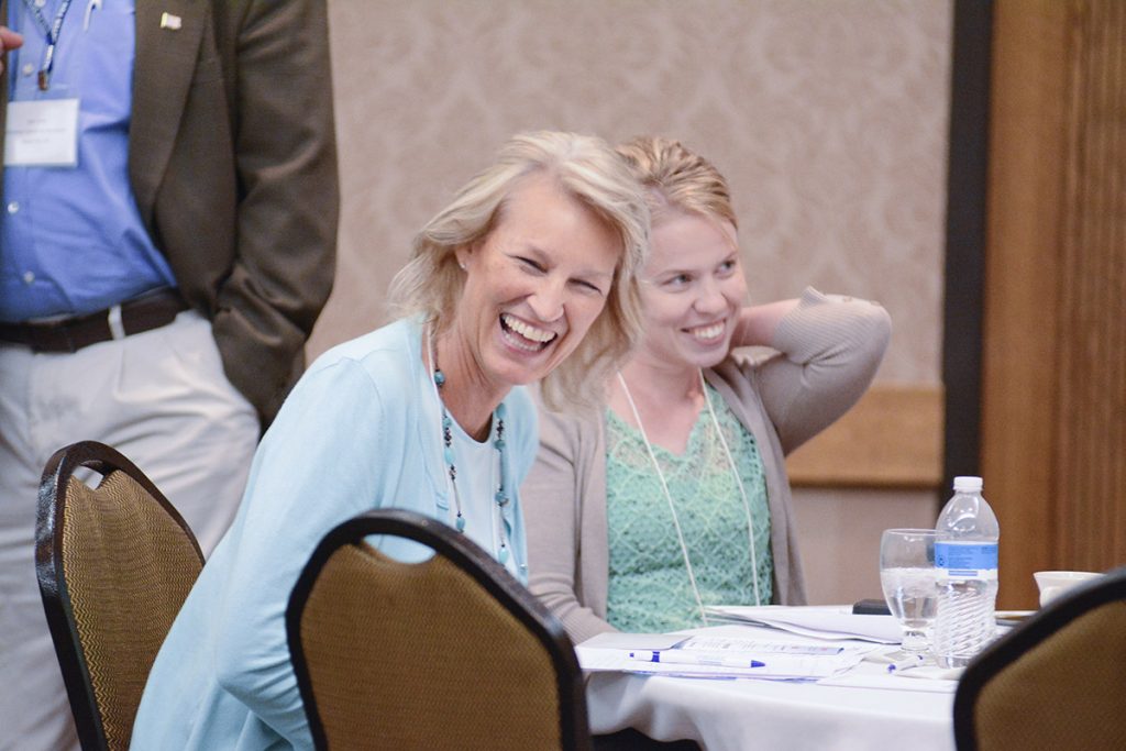 Participants at the South Dakota Summit on Civic Education & Engagement enjoy a lighter moment. Photo by Wes Brown/Chiesman Center for Democracy