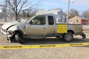 Totaled truck from Faulkton