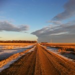 South Dakota gravel road during a mild winter. Photo by Heidi Marttila-Losure.