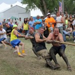 The tug-of-war competition winners of the 1500-pound adult division were Herbie and Loren’s team, comprised of Herbie Martinmaas, Craig Martinmaas, Tyson Martinmaas, Damian Martinmaas, Caleb Martinmaas, Loren Weber and Cody Cotton. The event was part of Orient, S.D.'s 125th Celebration, held July 6-8. Photo by Faulk County Record