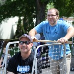 Wayne Haas and Will Weber competed in the bed racing contest during Finn Fest in Frederick. Photo courtesy fredericksd.com