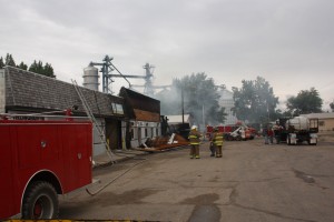 The scene in Willow Lake the morning of July 12, 2011, after fire destroyed four businesses. Photo by Clark County Courier