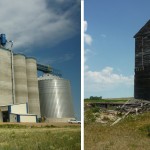 The new South Dakota Wheat Growers facility in Andover, and a long-abandoned grain elevator in Crandall. Photos by Chris Laingen