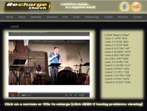 Recharge Church in Streeter has a strong web presence, including videos of each week's sermons.