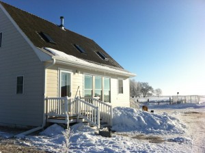 The winter sun heats the house through the large south-facing windows. Photo By Heidi Marttila-Losure