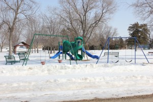Play equipment is often designed for ages 2-5 or 5-12. The play structure in Faulkton’s city park is designed for younger children. Photo by Garrick Moritz/Faulk County Record