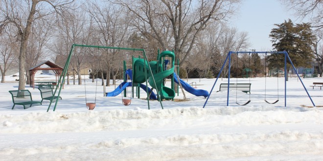 Play equipment is often designed for ages 2-5 or 5-12. The play structure in Faulkton’s city park is designed for younger children. Photo by Garrick Moritz/Faulk County Record
