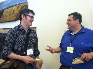 Michael Fluharty and Michael Strand speak at the Rural Arts and Culture Summit. Photo by Holly Diestler