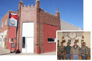 The Bushmen Archery Club brought a building on Main Street in Corsica back to life. Some of the members of the Bushmen Archery Club are, from left, Wylie DeLange, Isaac Schoenfelder, Mick Schrank and Darwin DeLange. Photo by Douglas County Publishing