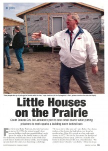 Former S.D. Gov. Bill Janklow’s Governor’s House program was featured in People magazine in 1999. The program provides job-skills training for inmates and low-cost homes for people in rural communities. Image from www.people.com